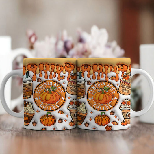 Petthouse | Pumpkin Spice Coffee 3d Inflated Effect Mug, Fall Autumn Coffee Pumpkin Spice Mug, Fall Vibes