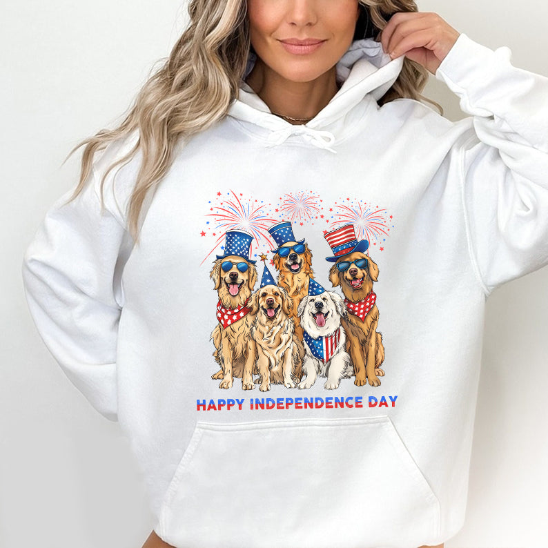 Petthouse | Golden Retriever 4th Of July Shirt, Dog Flag Independence Cute Dog Mom Fourth Of July