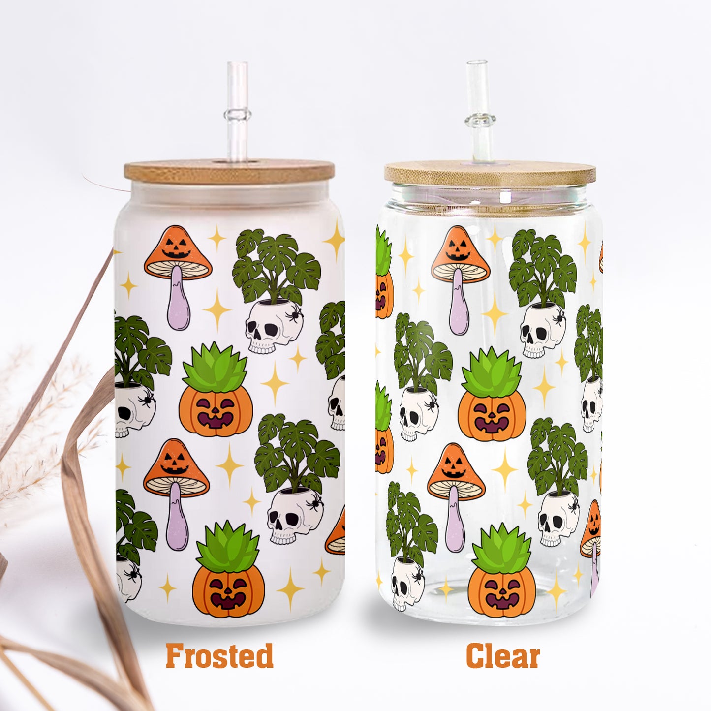 Petthouse | Ghost Plant Halloween Glass Can, Ghost Plant Glass Can, Ghost Plant Coffee, Viral Coffee