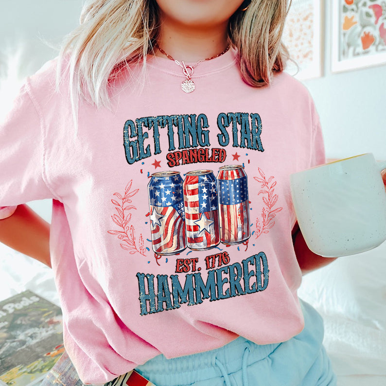 Petthouse | Getting Star Spangled Hammered Shirt, Independence Day Party In The Usa Shirt, 4th Of July