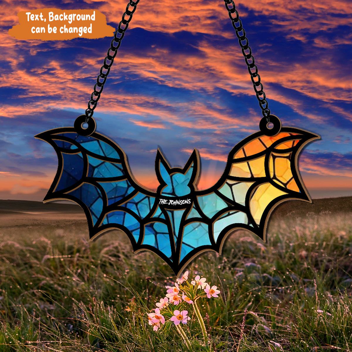 Petthouse | Custom Halloween Bat Gothic Suncatcher Ornament, , Halloween Suncatcher, Spooky Window Charm