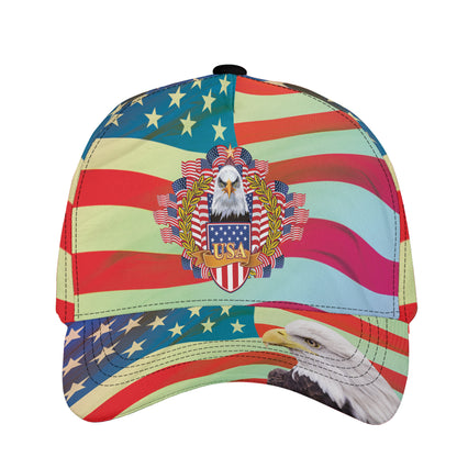 Petthouse | Customized Name Eagle American Flag Happy 4th Of July Cap Patriotic Eagle Hat United States Cap Patriot