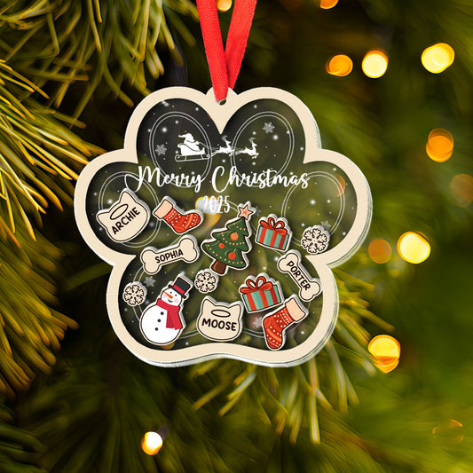 Petthouse | Personalized Pet 4d Shake Ornament, Dog Cat Christmas Ornament, Family Christmas Gifts