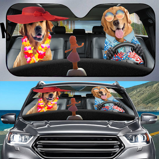 Petthouse | Windshield Sun Shade Dog Golden Retriever Hawaii Summer Car Sun Shade Windshield Dog Mom Dog Dad