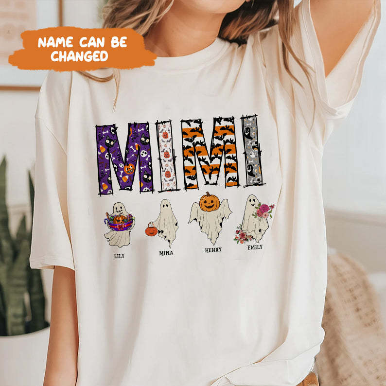 Petthouse | Personalized Halloween Mama Shirts, Halloween Gigi Shirt, Spooky Mimi Shirt Gift For Her