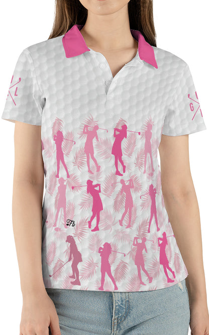 Petthouse | Golf Girl Polo Shirt Pink Golf Polo Shirt Unisex Polo Shirt For Women Golf Tropical Shirt