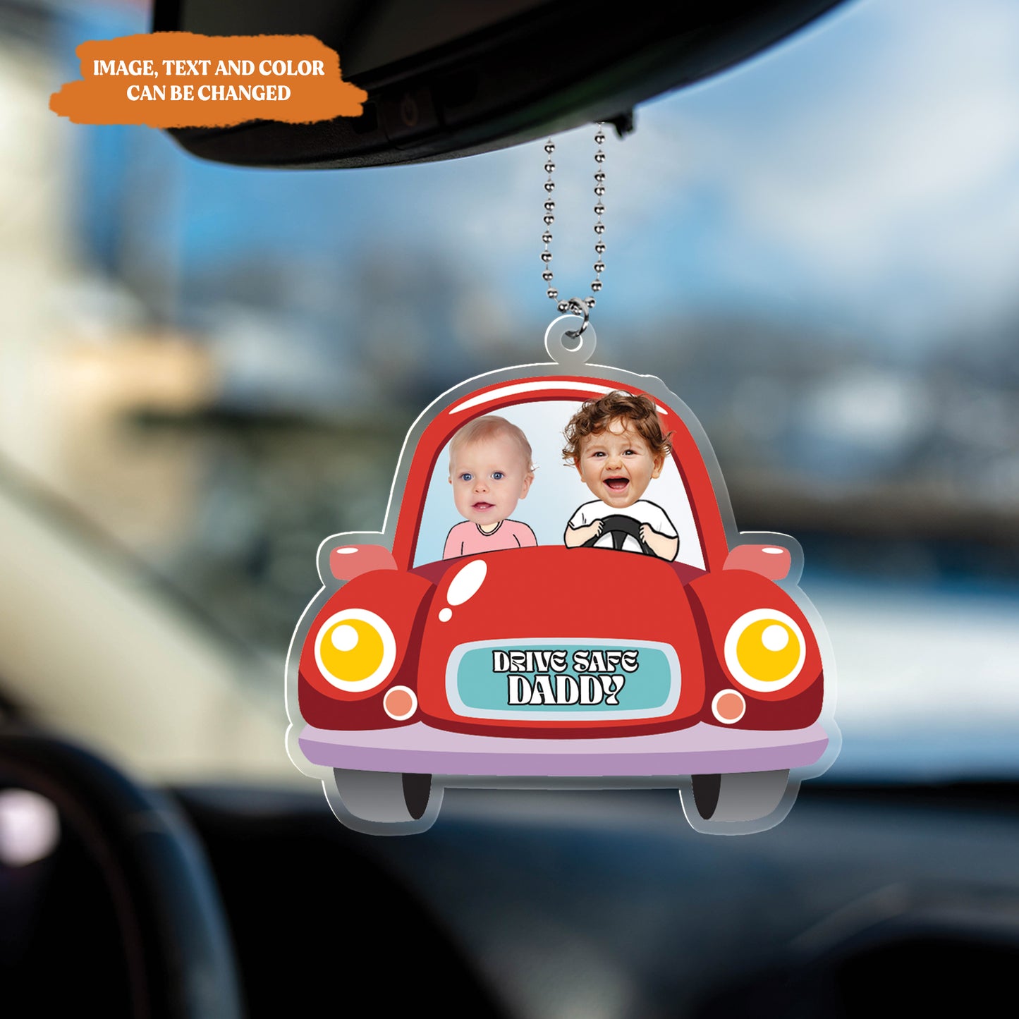 Petthouse | Personalized Acrylic Car Hanger, Drive Safe Daddy Car Hanger, New Dad Gift, Drive Safe Daddy