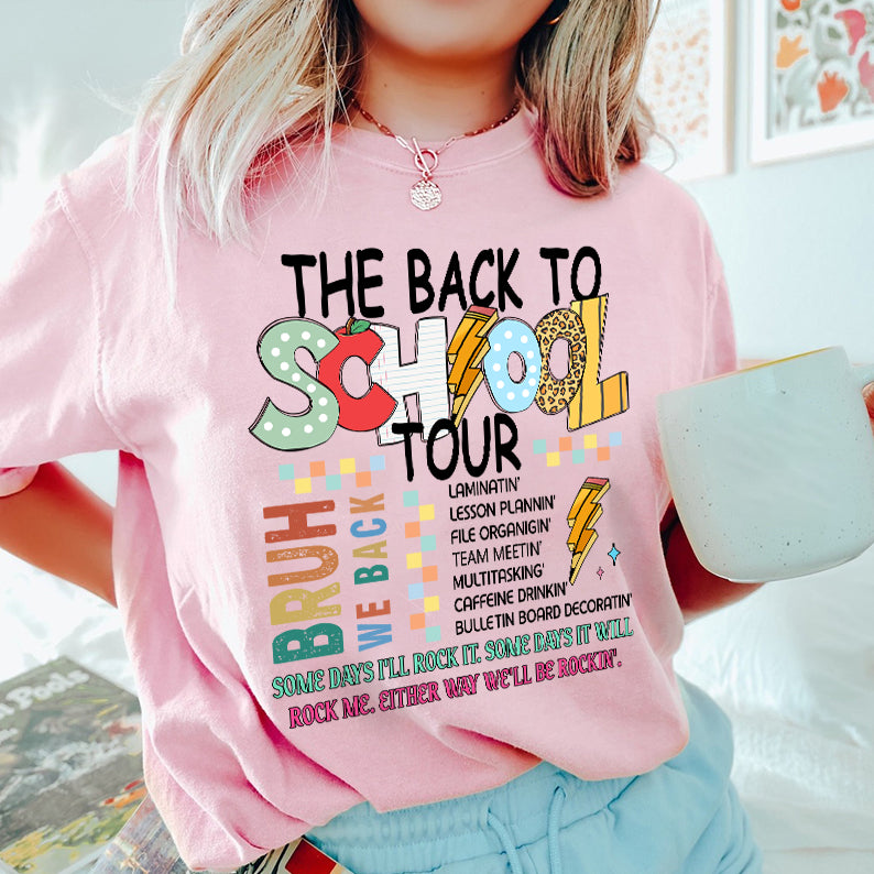 Petthouse | The Back To School Tour Shirt, Bruh We Back T Shirt, Teacher T Shirt, School Doodles