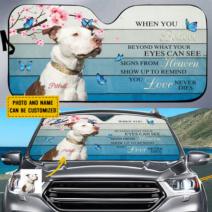 Petthouse | Dog Sunshade Loss Dog Memorial Pitbull Car Sun Shade Windshield Pet Loss Memorial Gift