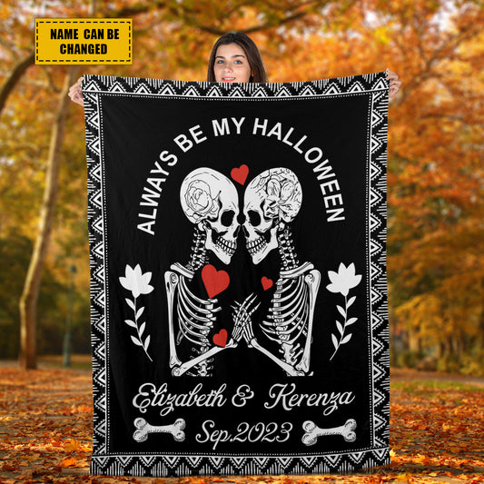 Petthouse | Boyfriend Gifts Gothic Skeleton Blanket Personalized Christmas Couple Gifts For Him,Valentine Day