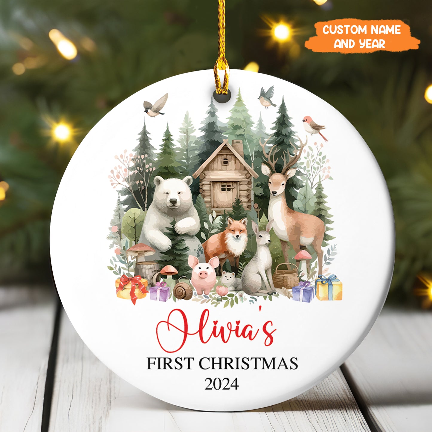 Petthouse | Aby's First Christmas Ornament, Custom Baby Boy Ornament 2025, Christmas Tree Hanging