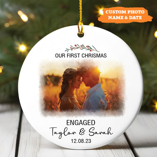 Petthouse | Personalized Engagement Christmas Ornament, Our First Christmas Keepsake, Xmas Ornament