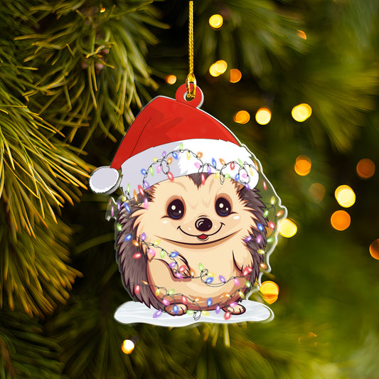 Petthouse | Hedgehog Christmas Ornament, Xmas Acrylic Ornament, Christmas Tree Decor, Gift For Family