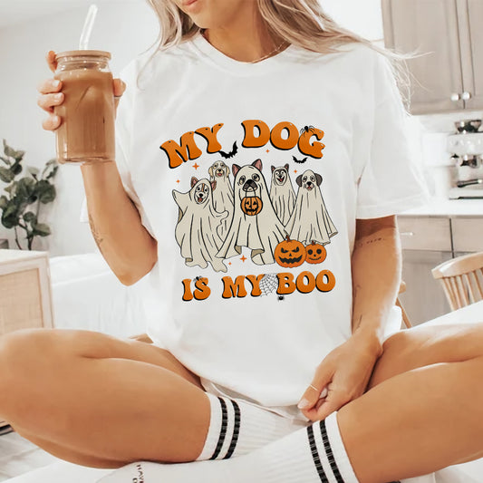 Petthouse | My Dog Is My Boo Shirt, Spooky Halloween Cool Halloween Shirt For Party, Spooky Dog