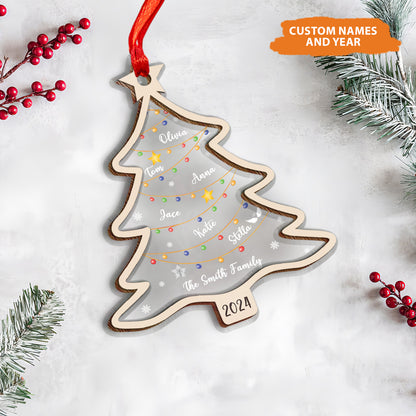 Petthouse | Personalized Family Christmas Tree Ornament, Family Ornament With Pets, 2024 Christmas Gift