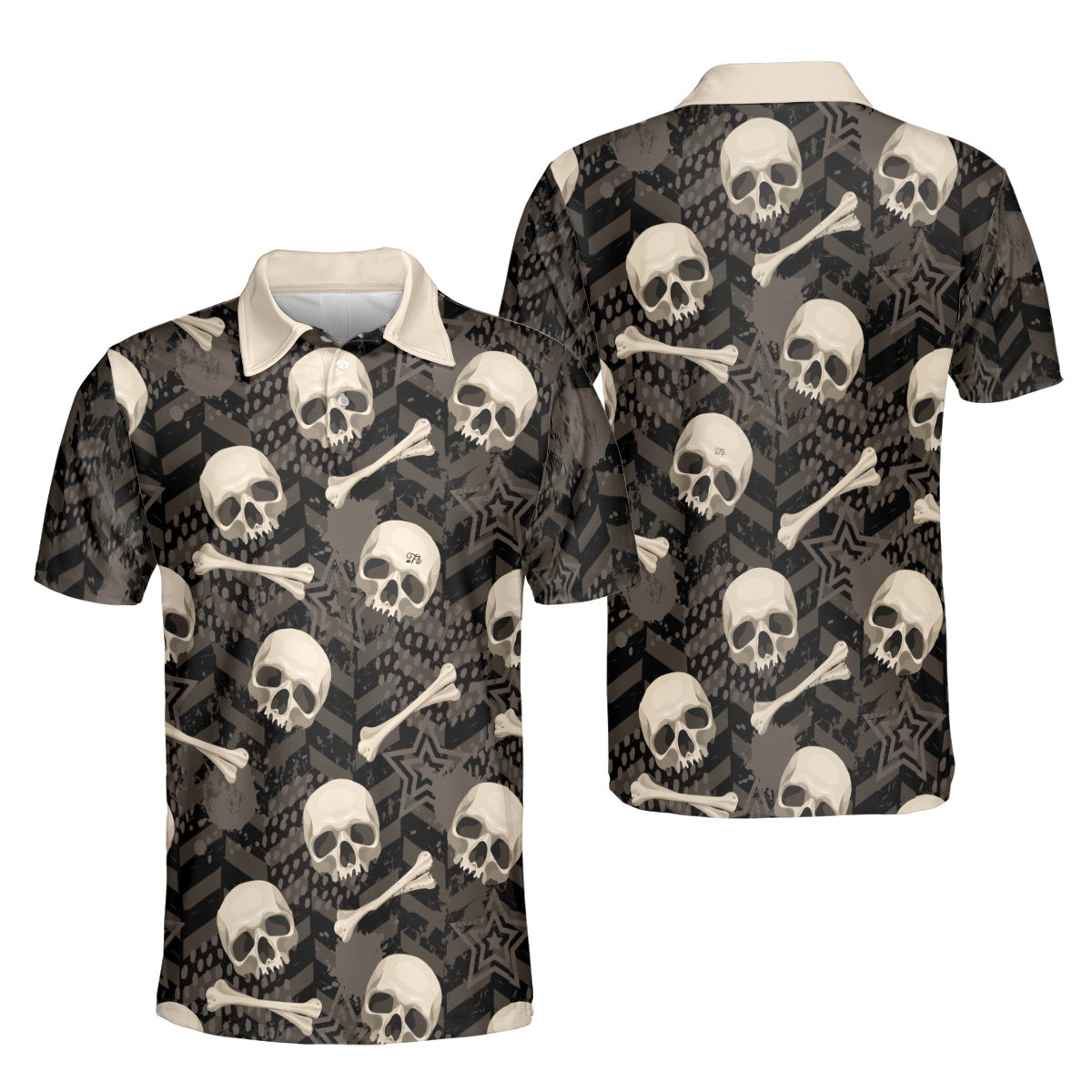 Petthouse | Personalized Skull Seamless Pattern With Bones Hawaiian Shirt Gifts For Halloween Holiday