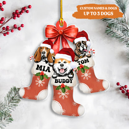 Petthouse | Personalized Dog Christmas Ornament, Cute Dog Stockings Xmas Ornament, Dog Breed Ornament