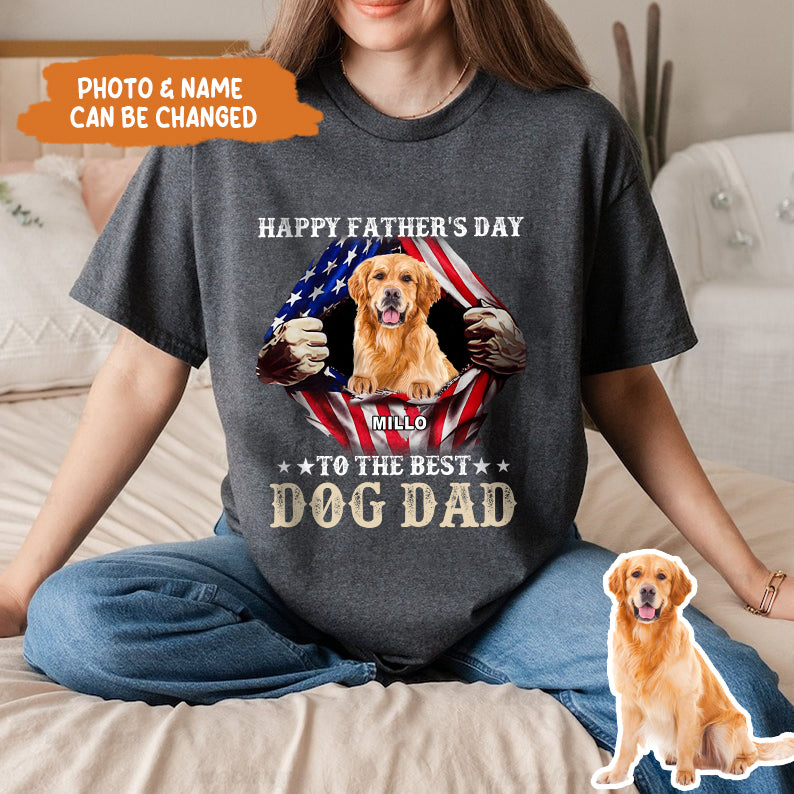 Petthouse | Personalized Happy Father's Day To The Best Dog Dad Independence Day Shirt, Gift Dad