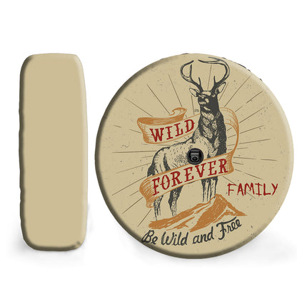 Petthouse | Customized Name Hunting Deer Spare Tire Cover Wild Forever Family Car Accessory Wheel Cover Family Members