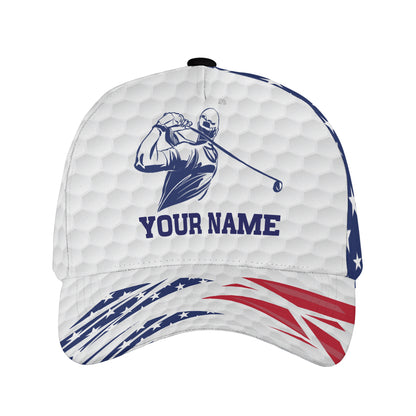 Petthouse | Customized Name American Golfer Cap Patriotic Golf Sport Hat Golf Cap Gift Golfers Gift Golf Lovers Gift