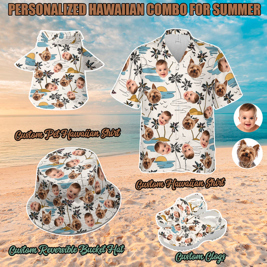 Petthouse | Custom Face Hawaiian Shirts Men Hawaiian Button Up Shirts Summer Gifts