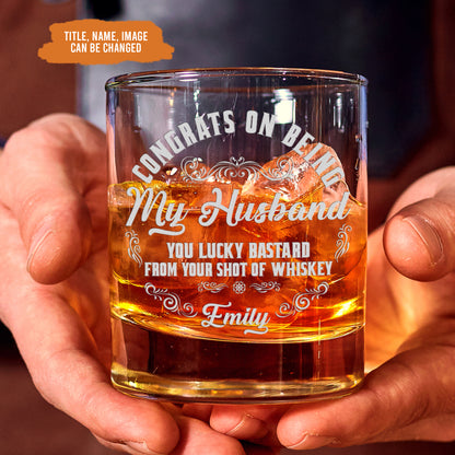 Petthouse | Custom Congrats On Being My Husband Whiskey Glass, Anniversary Gift For Husband Wife