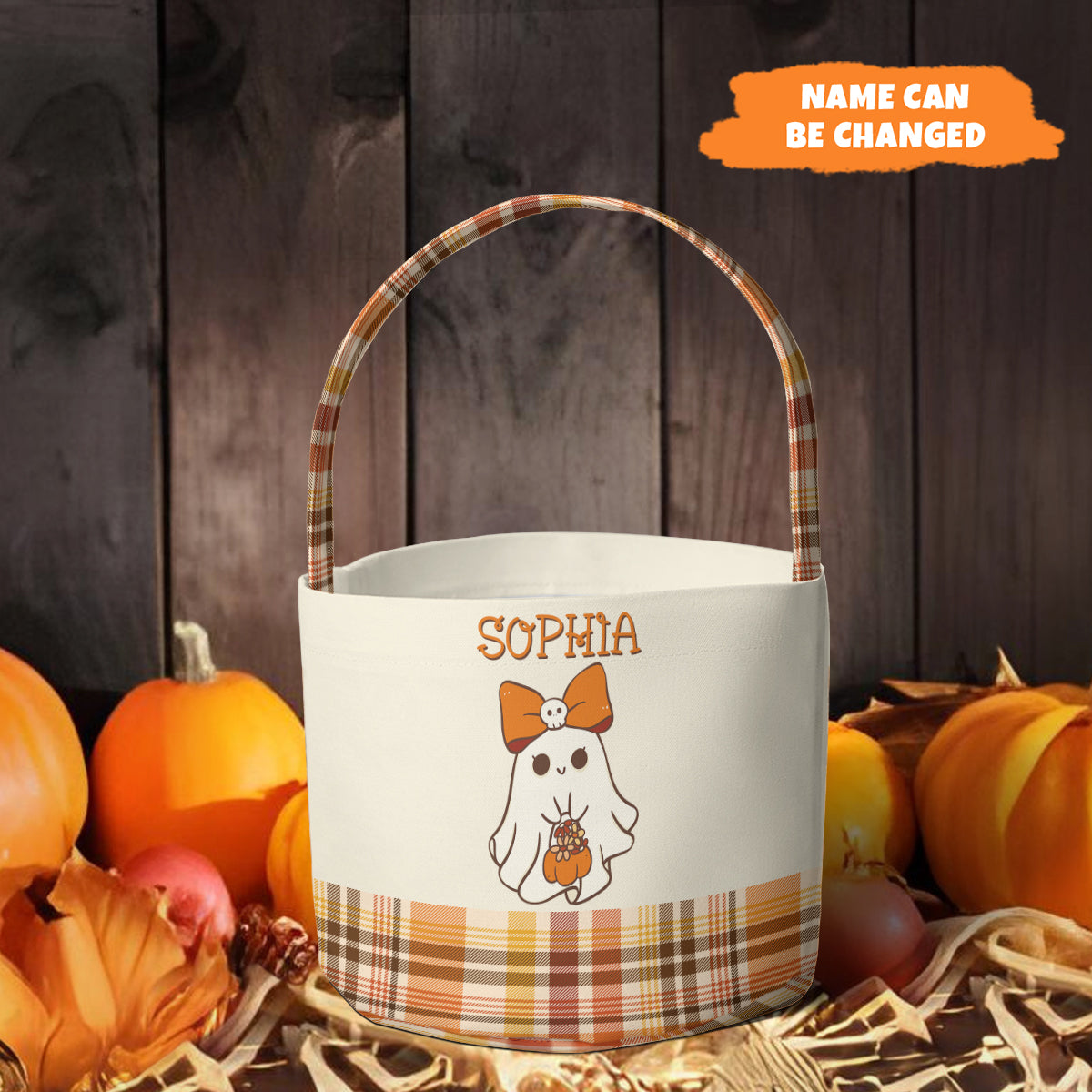 Petthouse | Personalized Trick Or Treat Basket, Trick-or-treat Bucket, Candy Halloween Basket, Monogram