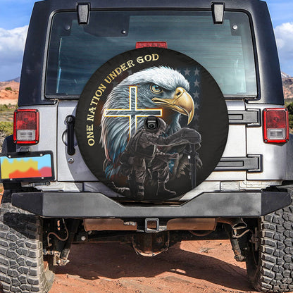 Petthouse | Soldier Veteran Eagle Wheel Tire Covers One Nation Under God Memorial Day Car Accessories Veteran Dad Gifts