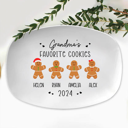 Petthouse | Personalized Gingerbread Christmas Plate, Grandma Plate, Christmas Giff Decoration