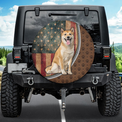 Petthouse | Shiba Inu Dog American Tire Cover American Pride Tire Protector Camper Tire Cover Dog Paws