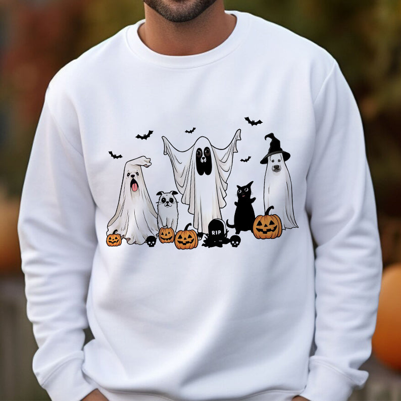 Petthouse | Cute Ghost Dog Shirt, Halloween Dog Shirt, Spooky Season Dog Vibes Shirt, Halloween Shirt