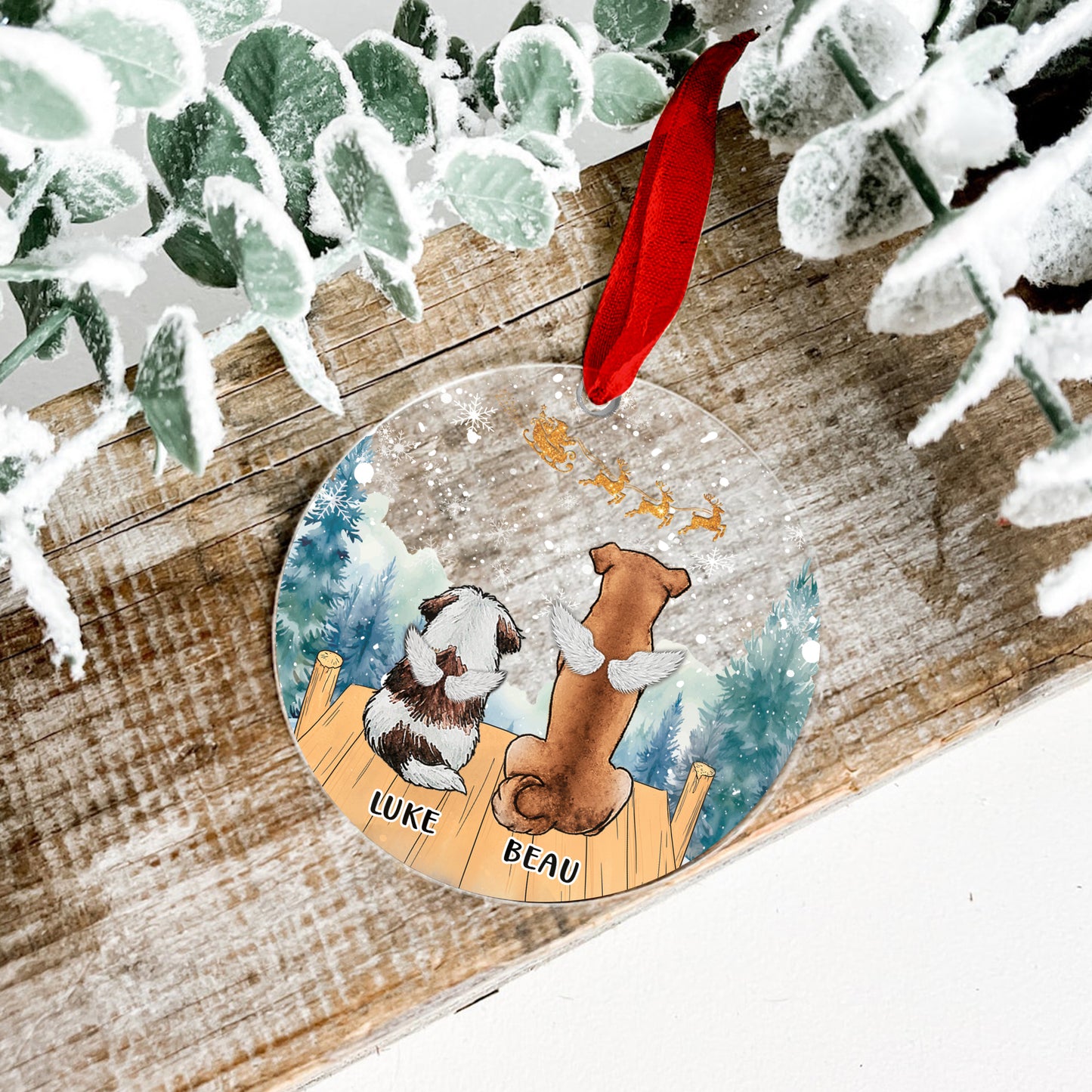 Petthouse | Dog Memorial Christmas Acrylic Ornament, Dog Angels Clear Ornament, Pet Loss, Loss Of Dog