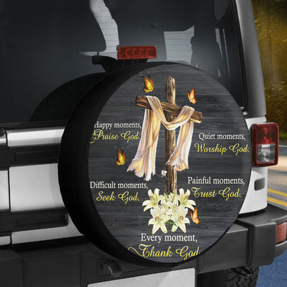 Petthouse | Jesus Christian Cross Wheel Tire Covers God Believer Gifts Seasonal Tire Totes Universal Fit