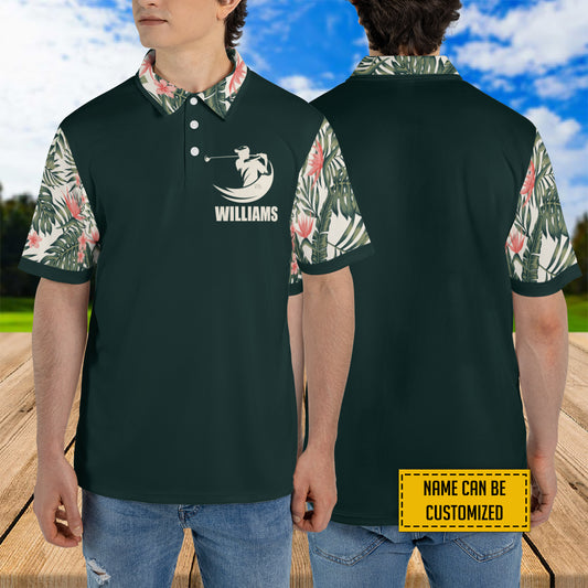 Petthouse | Customized Name Golf Tropical Polo Shirt Golf Sport Golfer Mens Polo Shirts Short Sleeve Golf Players