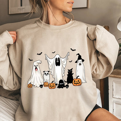 Petthouse | Cute Ghost Dog Shirt, Halloween Dog Shirt, Spooky Season Dog Vibes Shirt, Halloween Shirt