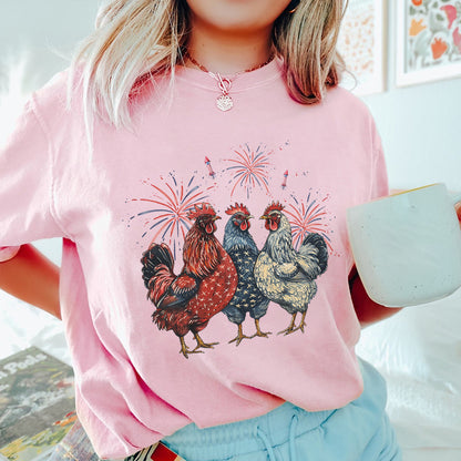 Petthouse | Patriotic Usa Chicken Shirt, Retro American 4th Of July Shirt, Independence Day