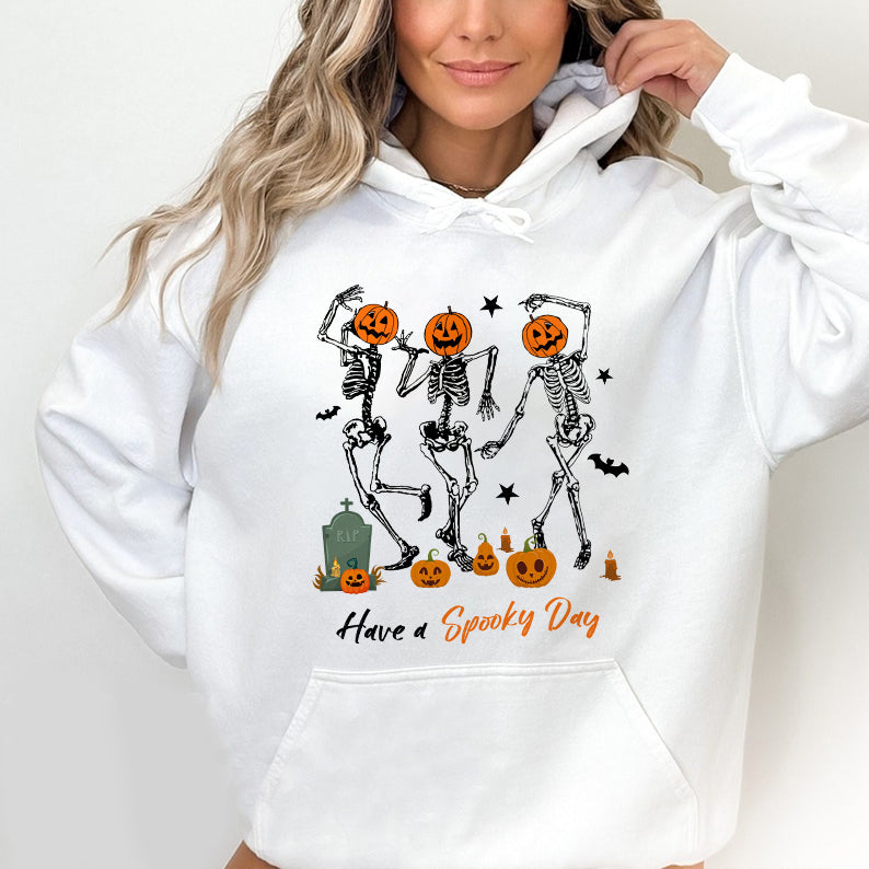 Petthouse | Dancing Skeleton Pumpkin Shirt, Spooky Day Shirt, Halloween Pumpkin Skeleton Dancing Party