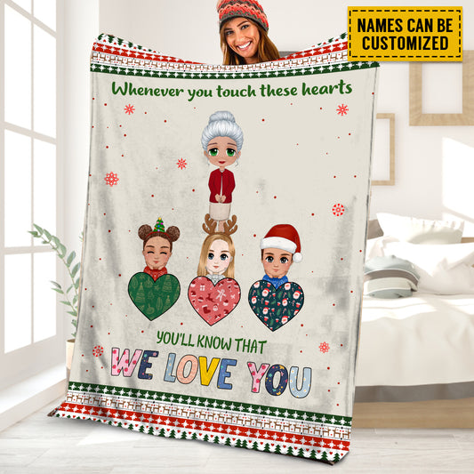 Petthouse | Personalized Happy Mothers Day Fleece Blanket, Christmas Grandma Throw Blanket, Christmas Grannie Gift