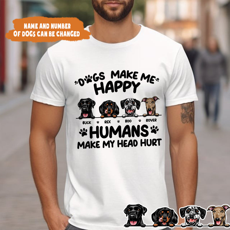 Petthouse | Dogs Dad Make Me Happy Shirt, Gift For Father's Day, Dog Lovers Unisex Cotton Shirt