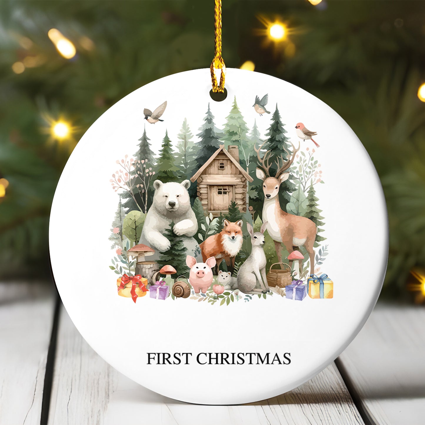 Petthouse | Aby's First Christmas Ornament, Custom Baby Boy Ornament 2025, Christmas Tree Hanging