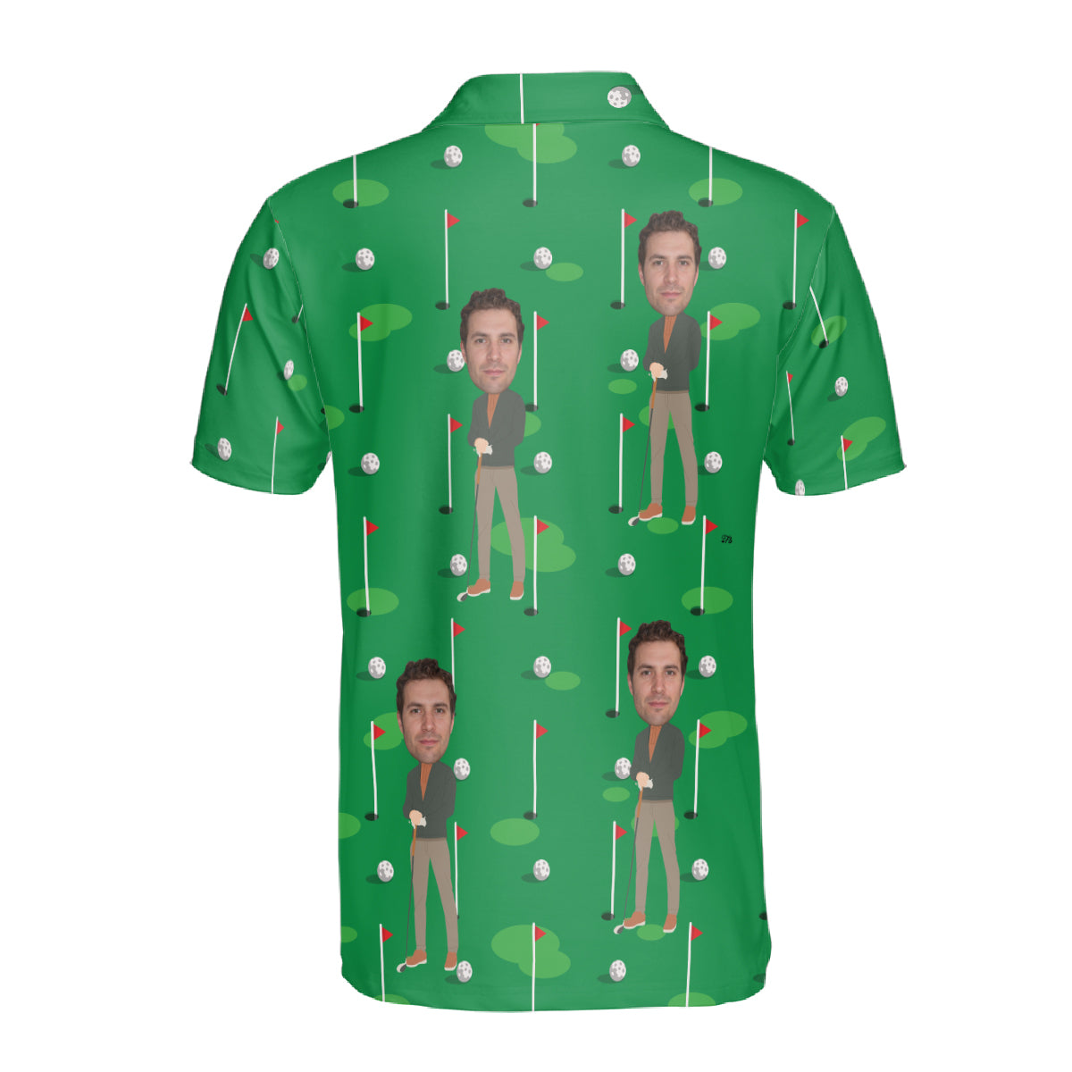 Petthouse | Customized Picture Golfer Golf Field Seamless Pattern Polo Shirt Golf Sport Shirt Gift For Golf Players