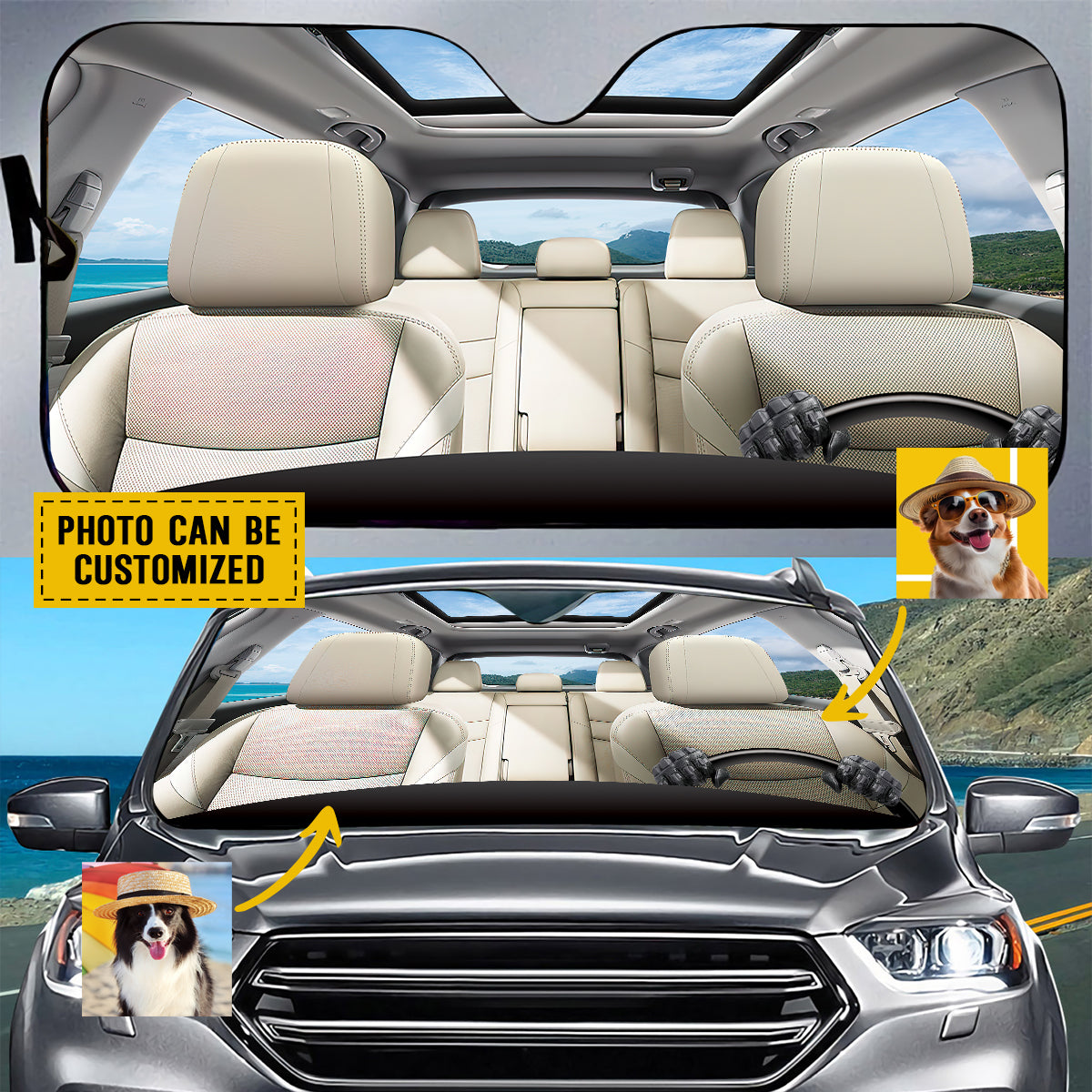 Petthouse | Customize Gift Sunshades For Car Dog Sunshade Australian Shepherd Summer Trip Car Sun Shade