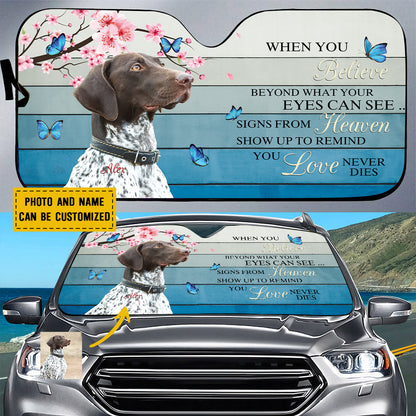 Petthouse | Customized Window Shade German Shorthaired Pointer Windshield Sun Shade Dog Memorial