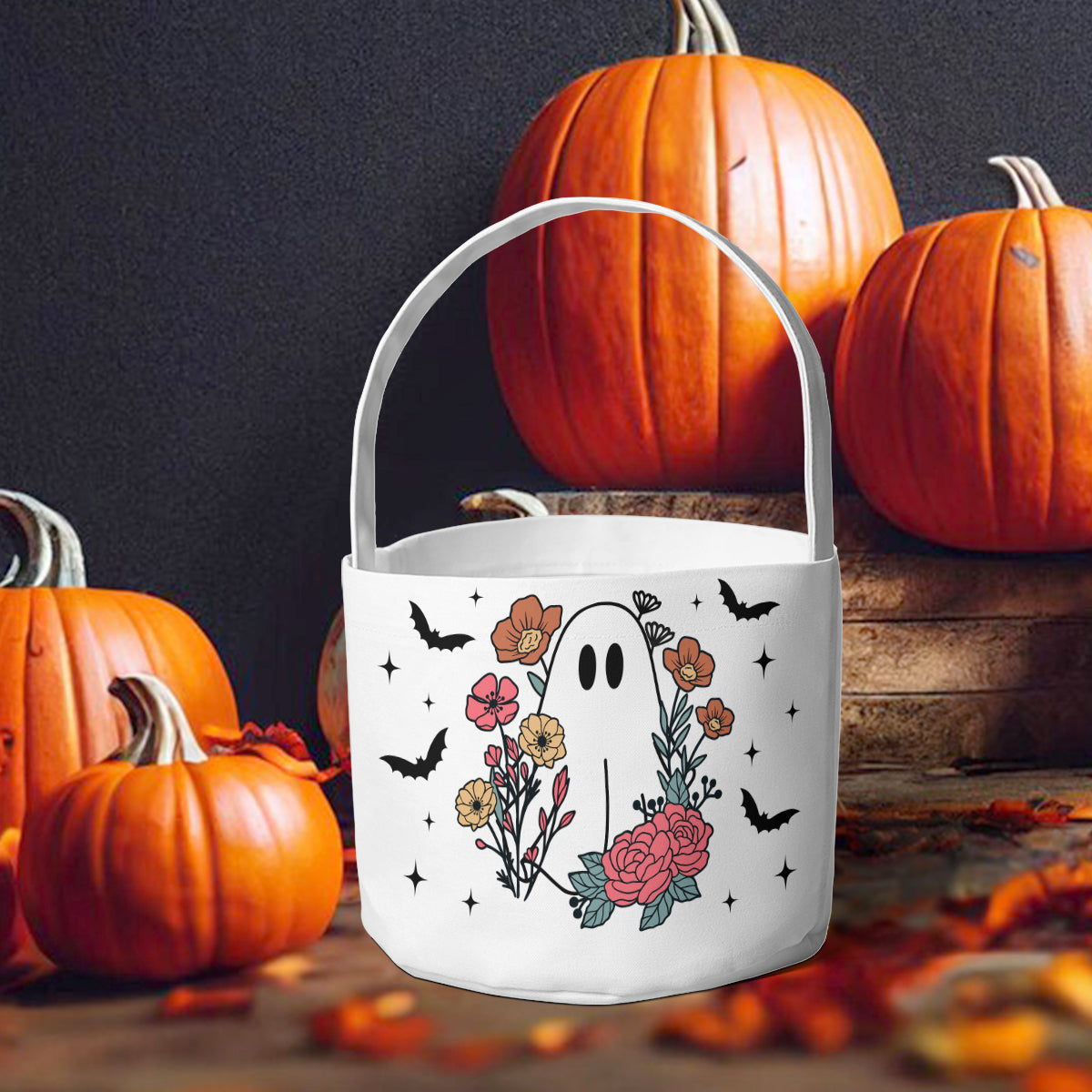 Petthouse | Personalized Trick Or Treat Basket, Halloween Candy Bag, Trick Or Treat Bag, Halloween Tote Bag