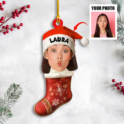 Petthouse | Personalized Baby First Christmas Ornament, Custom Face Photo Ornament, Family Christmas Ornament