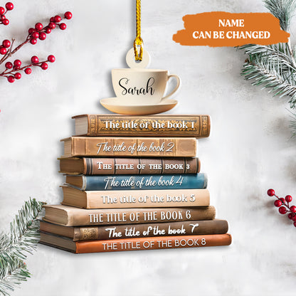 Petthouse | Personalized Christmas Books Plastic Ornament, Book Lovers Xmas Ornament, Book Lovers Xmas Gifts