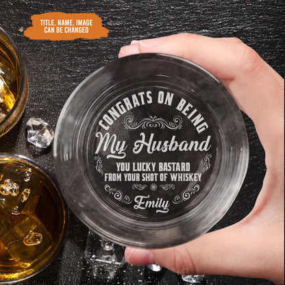 Petthouse | Custom Congrats On Being My Husband Whiskey Glass, Anniversary Gift For Husband Wife