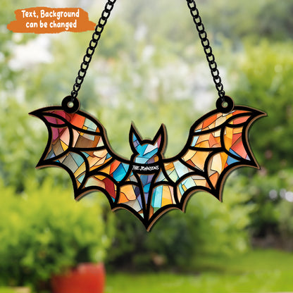 Petthouse | Custom Halloween Bat Gothic Suncatcher Ornament, , Halloween Suncatcher, Spooky Window Charm