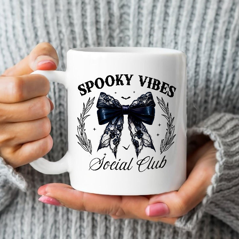 Petthouse | Spooky Vibes Social Club Shirt, Halloween Shirt, Halloween Coquette Bow Shirt