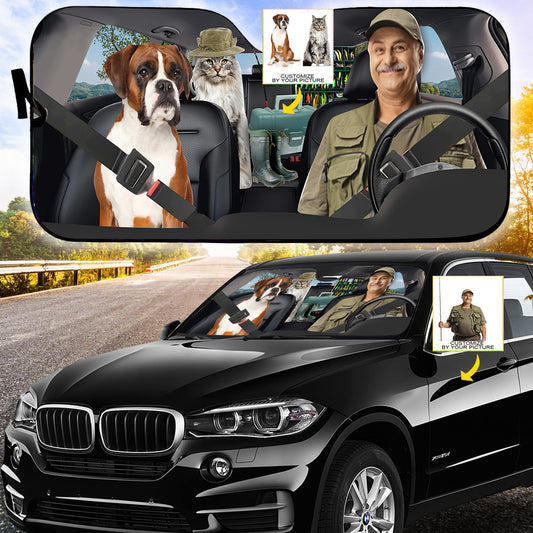 Petthouse | Customize Photo Windshield Sun Shade Fisherman Fishing Window Shade Fishing Trips